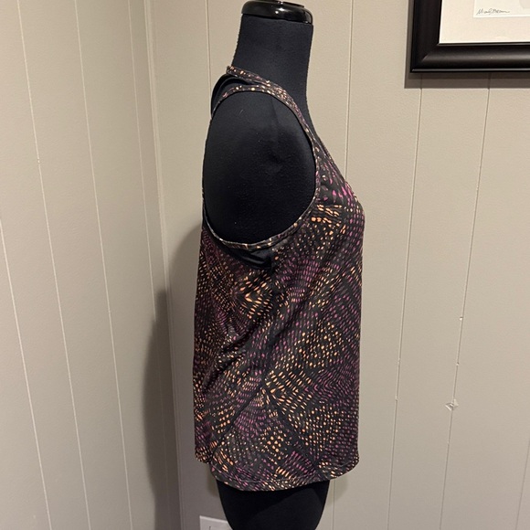 Fabletics CrossFit Running Workout Summer Purple and Orange Patterned Tank Top - Picture 2 of 3